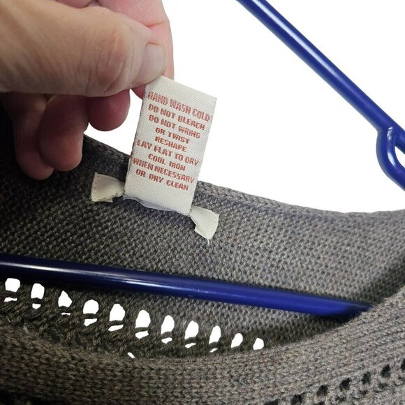 Sundance Womens Cable Open Knit Brown Sweater Dress‎ Silk Blend Unlined M - Picture 4 of 10